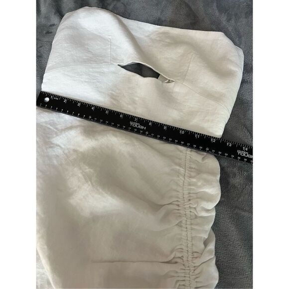 Rumer Dress Womens Small White Bronte Mini Sleeveless Ruched Cutout Lace Up NWT - Picture 10 of 12